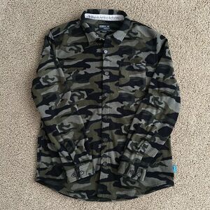 O'Neill Super Fleece Boys Long Sleeve Button Down Camouflage size XLarge